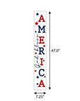 47" Red White And Blue Solid Wood God Bless America Porch Sign