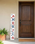 47" Red White And Blue Solid Wood God Bless America Porch Sign
