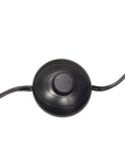 61" Black Metal Arched Floor Lamp With Black Linen Drum Shade