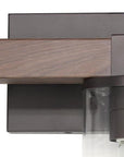 22" Brown Wood Metal And Glass Three Light Bath Bar Vanity Light