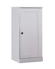 36" White Solid Wood Adjustable Three Tier Library Bookcase with One Door