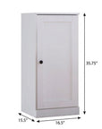 36" White Solid Wood Adjustable Three Tier Library Bookcase with One Door