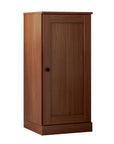 36" Coffee Solid Wood Adjustable Three Tier Library Bookcase with One Door