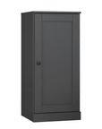 36" Gray Solid Wood Adjustable Three Tier Library Bookcase with One Door