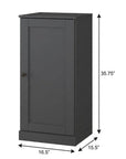 36" Gray Solid Wood Adjustable Three Tier Library Bookcase with One Door