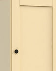 36" Yellow Solid Wood Adjustable Three Tier Library Bookcase with One Door