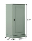 36" Sage Solid Wood Adjustable Three Tier Library Bookcase with One Door