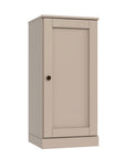 36" Beige Solid Wood Adjustable Three Tier Library Bookcase with One Door