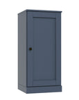 36" French Blue Solid Wood Adjustable Three Tier Library Bookcase with One Door