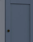 36" French Blue Solid Wood Adjustable Three Tier Library Bookcase with One Door