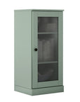 36" Sage Solid Wood Adjustable Three Tier Library Bookcase with One Door