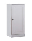 36" White Solid Wood Adjustable Three Tier Library Bookcase with One Door