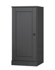 36" Gray Solid Wood Adjustable Three Tier Library Bookcase with One Door
