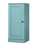 36" Aqua Solid Wood Adjustable Three Tier Library Bookcase with One Door