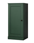 36" Green Solid Wood Adjustable Three Tier Library Bookcase with One Door