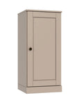 36" Beige Solid Wood Adjustable Three Tier Library Bookcase with One Door