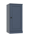 36" French Blue Solid Wood Adjustable Three Tier Library Bookcase with One Door