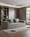 76" Gray Corduroy Loveseat and Toss Pillows