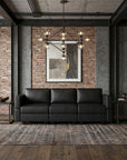 79" Black Faux Leather Modular Sofa And Storage