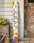 46" Orange Black And White Solid Wood Welcome Peeps Easter Porch Sign