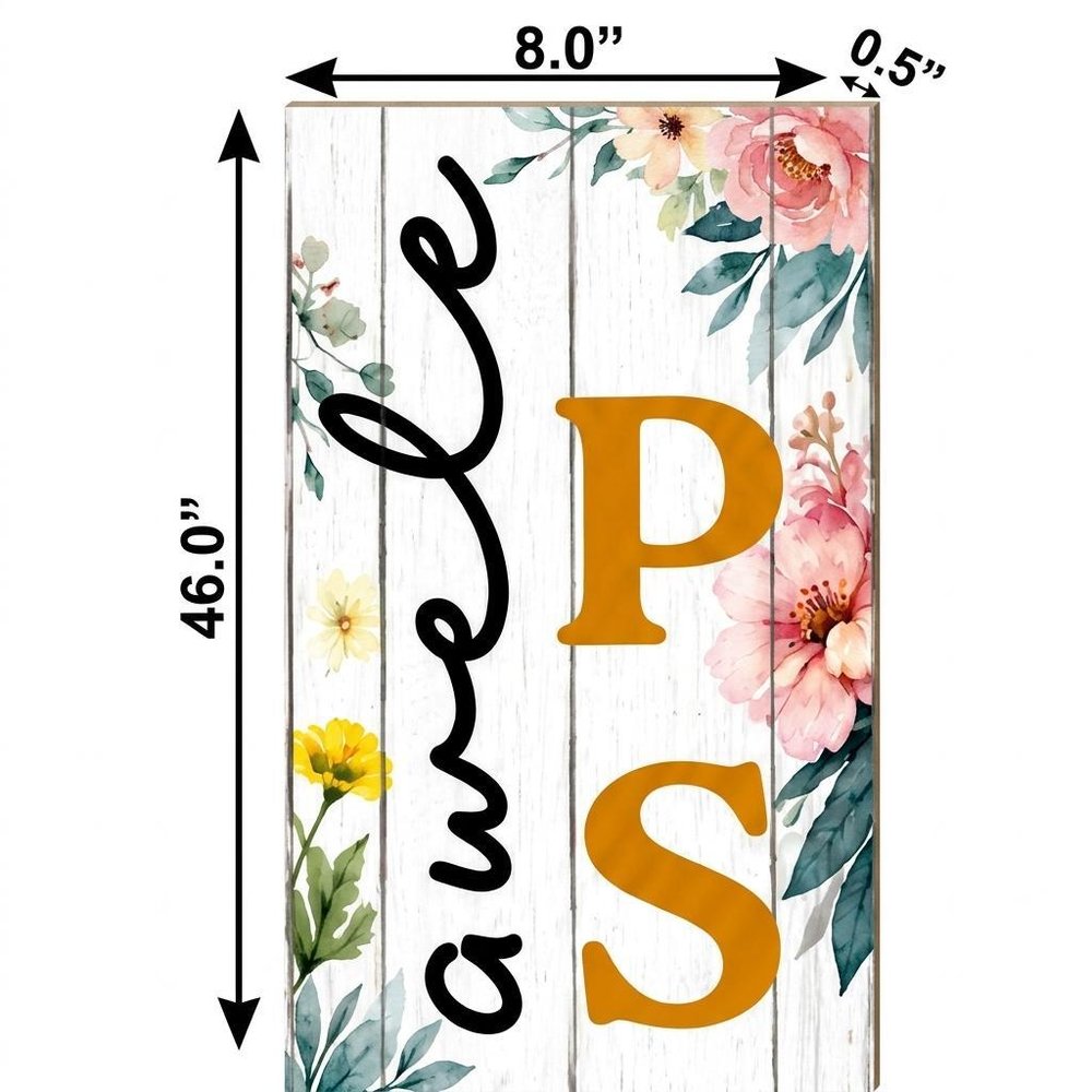 46" Orange Black And White Solid Wood Welcome Peeps Easter Porch Sign