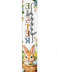 46" Green Black And White Solid Wood Happy Easter Porch Sign