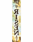 46" Dark Brown Yellow And Orange Solid Wood He is Risen Easter Porch Sign