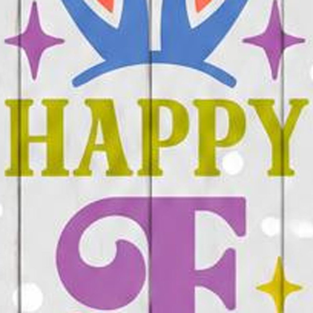 46" Lime Green Blue And White Solid Wood Happy Easter Porch Sign