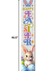 46" Lime Green Blue And White Solid Wood Happy Easter Porch Sign