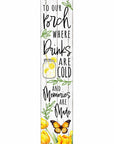 46" Yellow Green And White Solid Wood Welcome to our Porch Where Drinks are Cod and Memories are Made Porch Sign