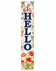 46" Orange White And Green Solid Wood Oh Hello Porch Sign