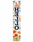 46" Orange White And Green Solid Wood Oh Hello Porch Sign