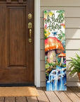36" Orange White And Green Solid Wood Oh Hello There Porch Sign