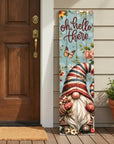 36" Burgundy Teal Blue And Brown Solid Wood Oh Hello There Porch Sign