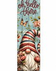 36" Burgundy Teal Blue And Brown Solid Wood Oh Hello There Porch Sign
