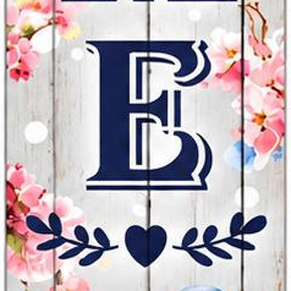 46" Dark Blue Pink And White Solid Wood Welcome To Our Home Porch Sign