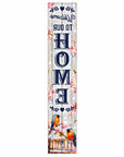 46" Dark Blue Pink And White Solid Wood Welcome To Our Home Porch Sign