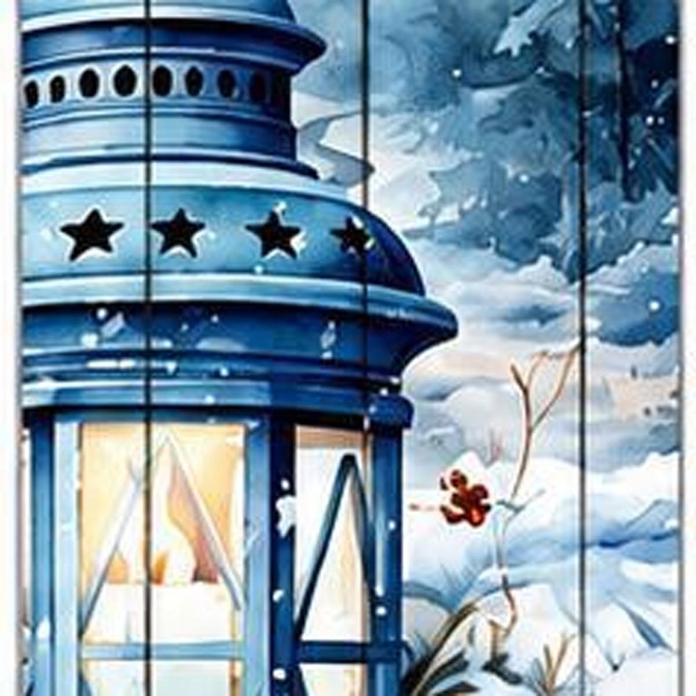 46" Navy Blue White And Sky Blue Solid Wood Hello There Winter Porch Sign