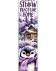46" Lavender White And Brown Solid Wood There's Snow Place Like Home Porch Sign