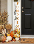46" Orange Yellow And White Solid Wood Hey There Pumpkin Porch Sign