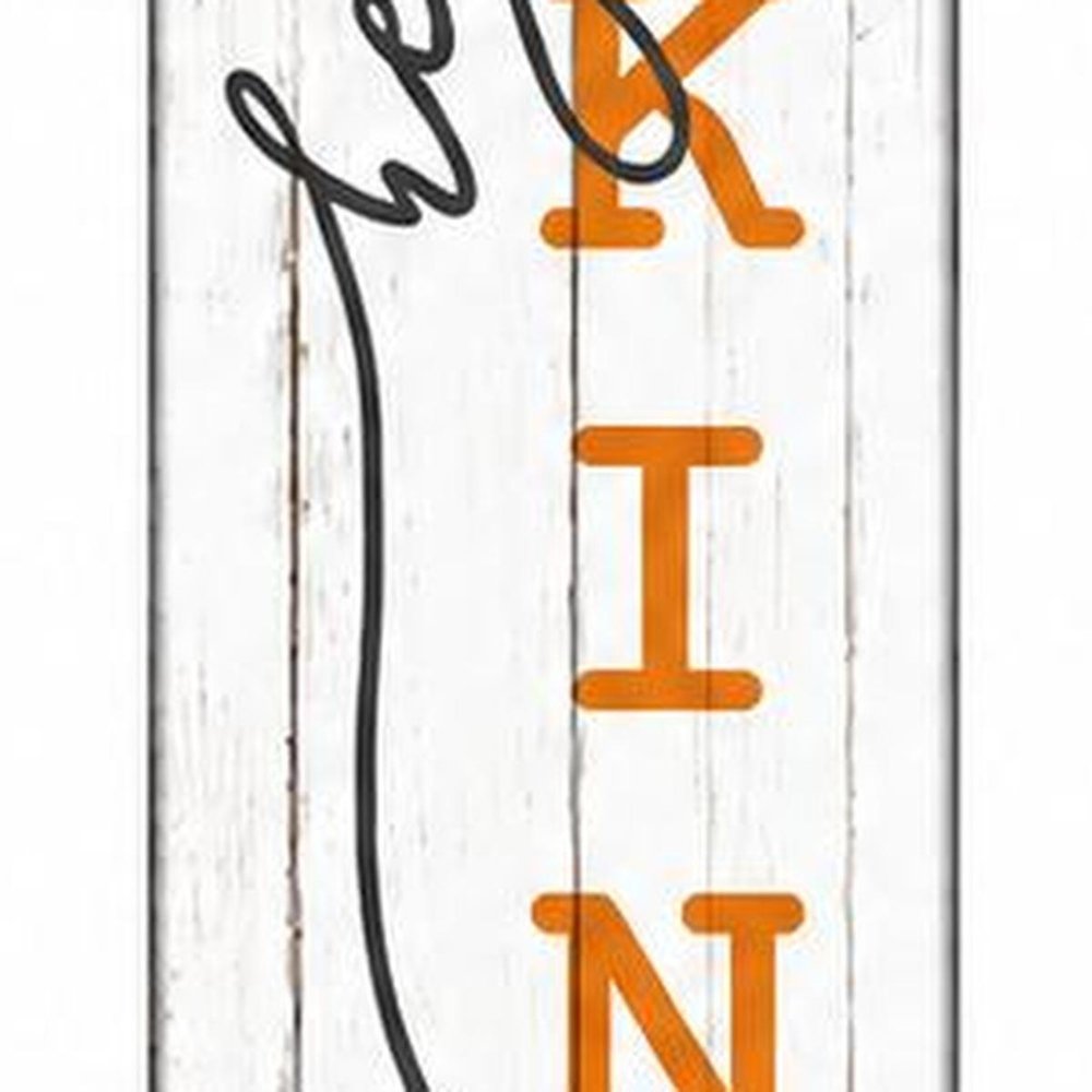 46" Orange Yellow And White Solid Wood Hey There Pumpkin Porch Sign