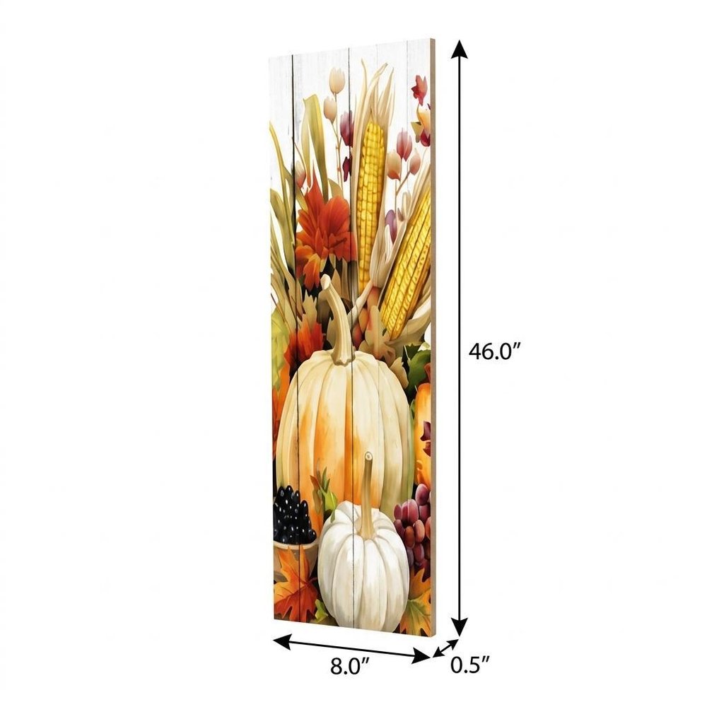 46" Orange Yellow And White Solid Wood Hey There Pumpkin Porch Sign