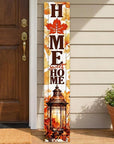 46" Dark Brown White And Orange Solid Wood Home Sweet Home Porch Sign