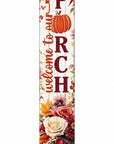 46" Burgundy White And Orange Solid Wood Welcome To Our Porch Porch Sign