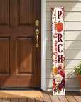 46" Burgundy White And Orange Solid Wood Welcome To Our Porch Porch Sign
