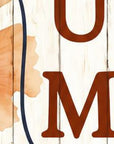 46" Navy Blue White And Brown Solid Wood Hello Autumn Porch Sign