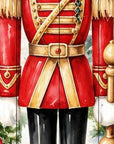 36" Gold Red White And Green Solid Wood Happy Holidays Christmas Nutcracker Porch Sign