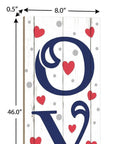 46" Navy Blue White And Red Solid Wood Love Porch Sign
