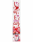 46" Red White And Pink Solid Wood Love is in the Air Porch Sign