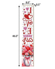 46" Red White And Pink Solid Wood Love is in the Air Porch Sign